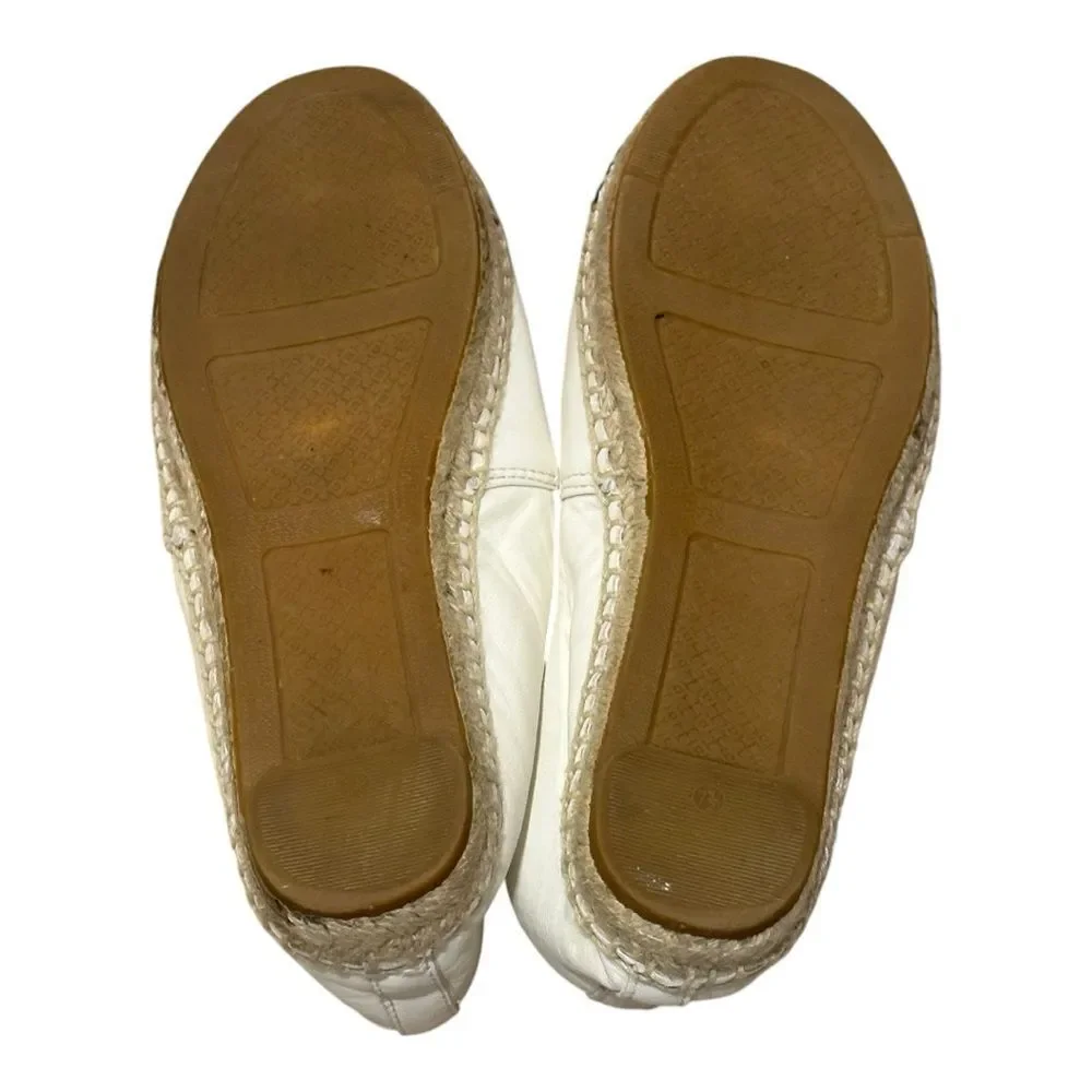 Tory Burch White Black Colorblock Espadrilles Flats 7.5